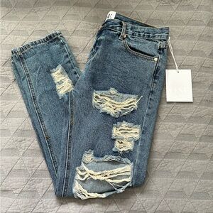 One Teaspoon Awesome Baggies Wolf Blue Denim Jeans